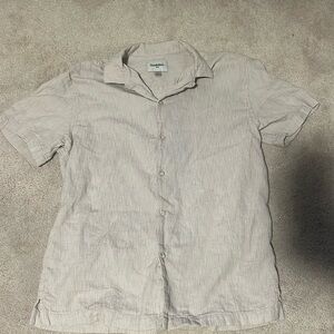 black size small goodfellowd cream colored textured collared button down